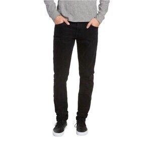 AG Adriano Goldschmied Everett Slim Straight Corduroy Pant  Black 36 Preppy